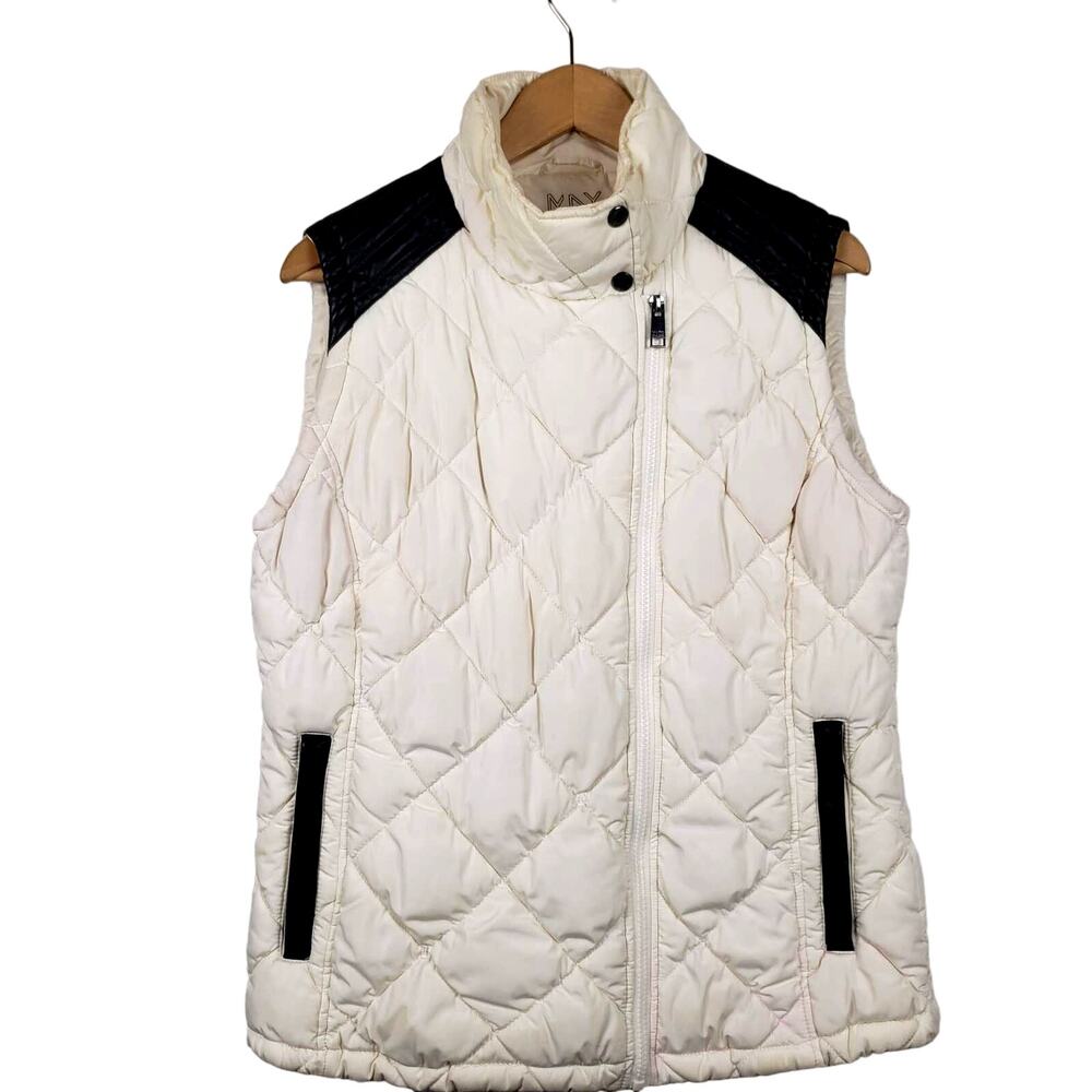 Marc NY Quilted Vest Sleeveless Puffer Jacket Casual Winter Zip Outdoor Cute - L